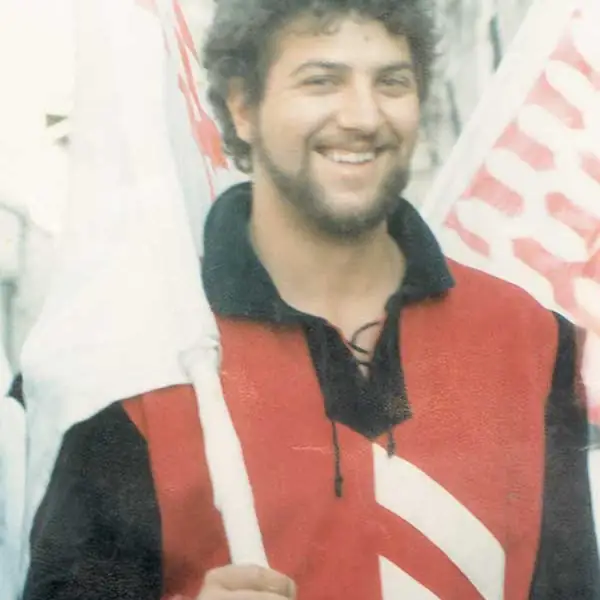 Sbandieratori di Assisi ad Assisi nel 1983, foto d’archivio