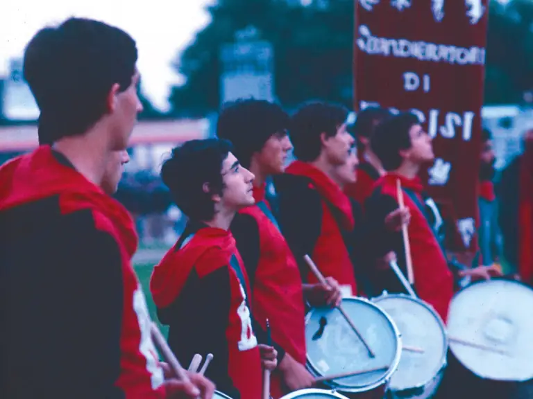 Sbandieratori di Assisi a Marsciano nel 1977